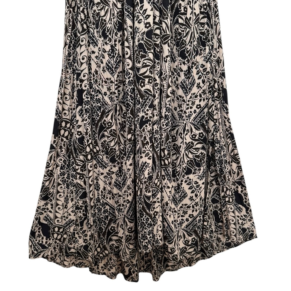 VICI Boho Halter Maxi‎ Dress Babydoll Black Cream Floral Resort Wear Beachy S - Picture 8 of 16